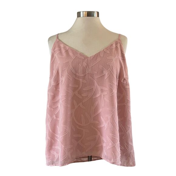 A New Day Spaghetti Strap Tank Top Floral Textured Blush Pink XXL - Picture 1 of 8